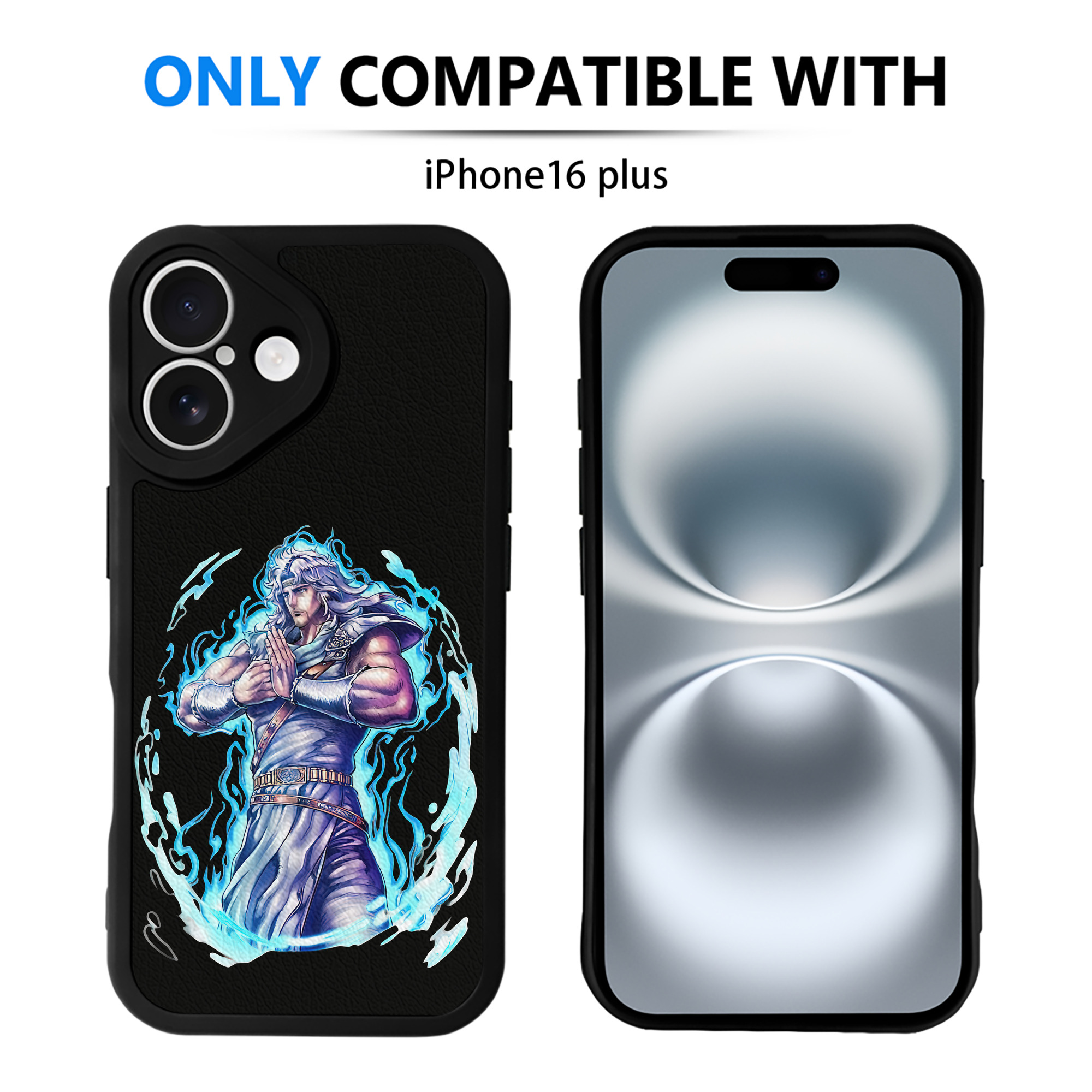 （画像用） 北斗の拳 Fist of the North Star 【iPhone 16シリーズ対応】シリコンスマホケース（レザー調） 材質：シリコン